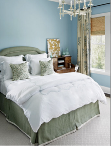 lbd green and blue bedroom