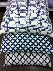 naomi freier interiors trellis cushions blue white