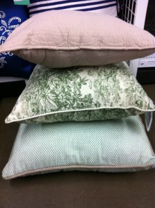 naomi freier interiors green and beige cushions