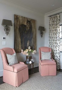 live breathe decor pink chairs horse painting