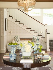 live breathe decor hamptons staircase blue and green